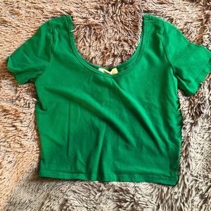 Green crop top